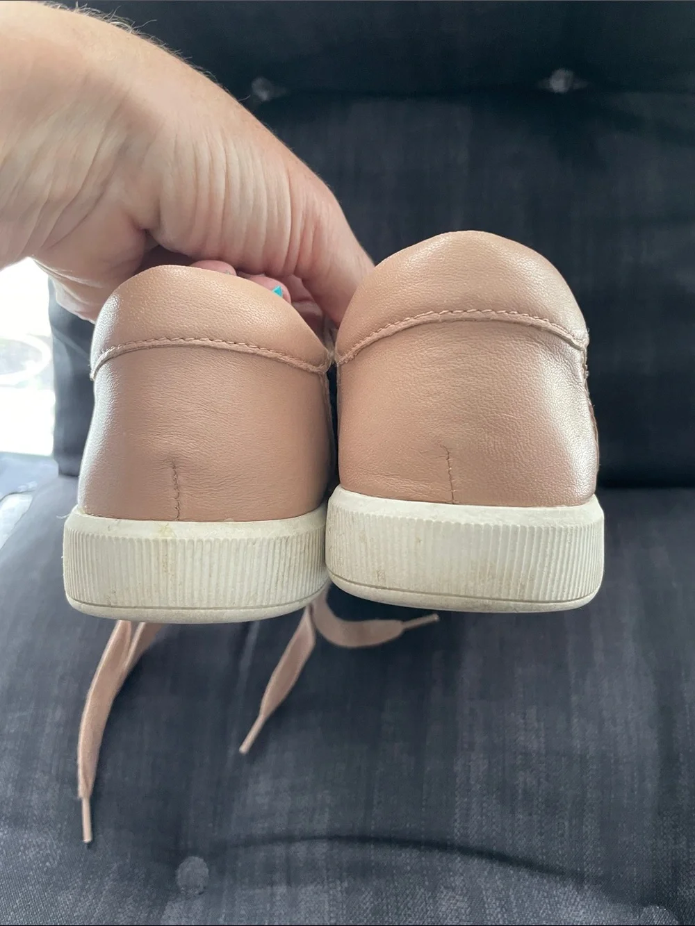 Naturalizer Leather Pink Snake-Print Lace-Up Sneakers